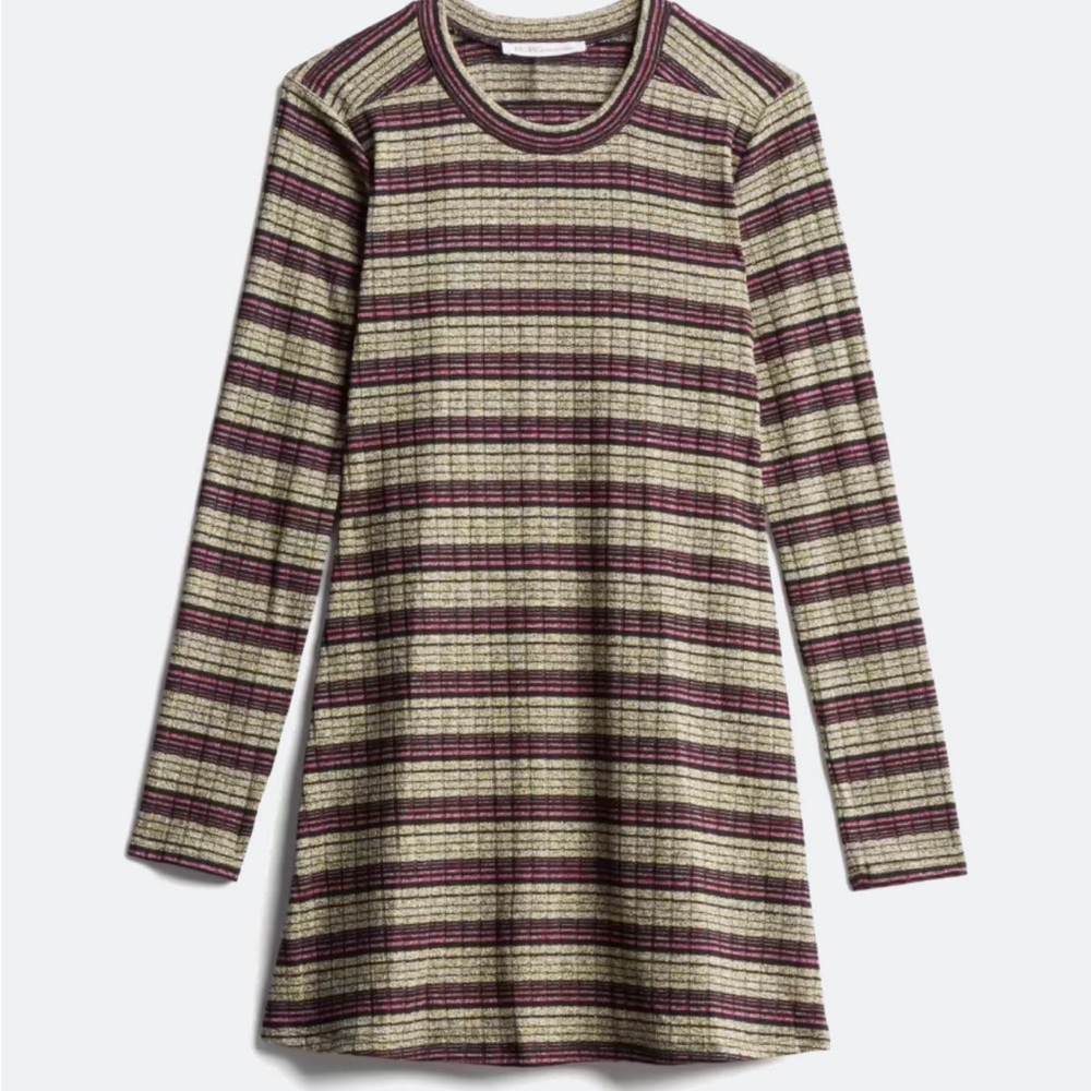 BCBGeneration Gold, Black and Red Striped Dress